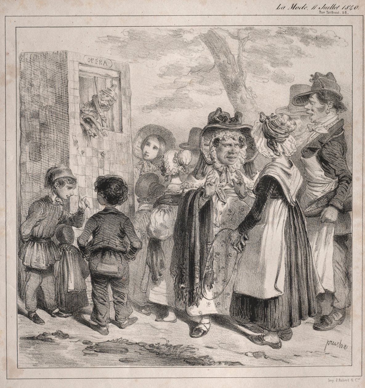 Látod kedvesem! a rendőrség az, aki megjátssza ezeket a bábukat, hogy elterelje..., 1840. alkotó: Clémente Pruche