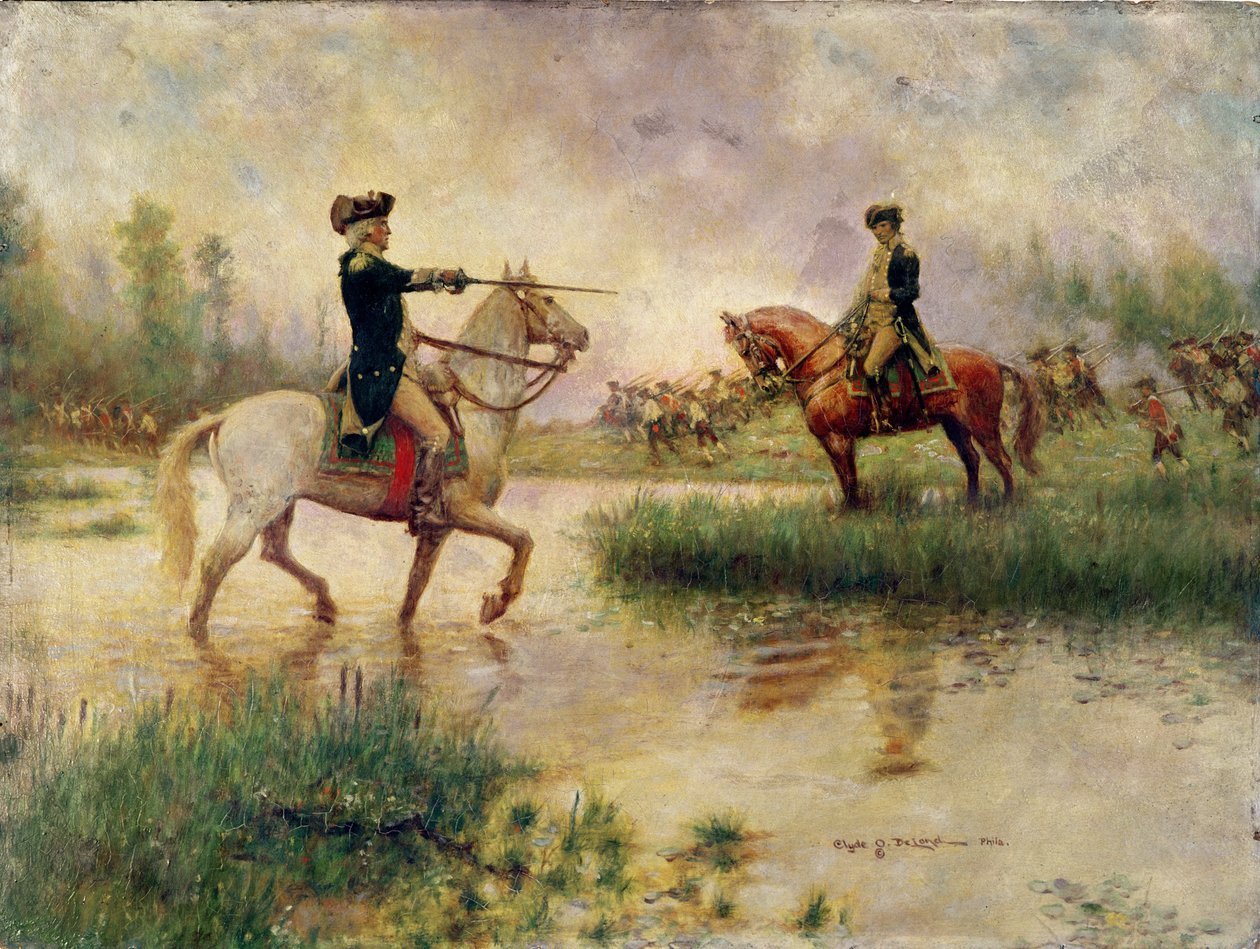Washington Lee megrovása (olaj a panelen) alkotó: Clyde Osmer Deland