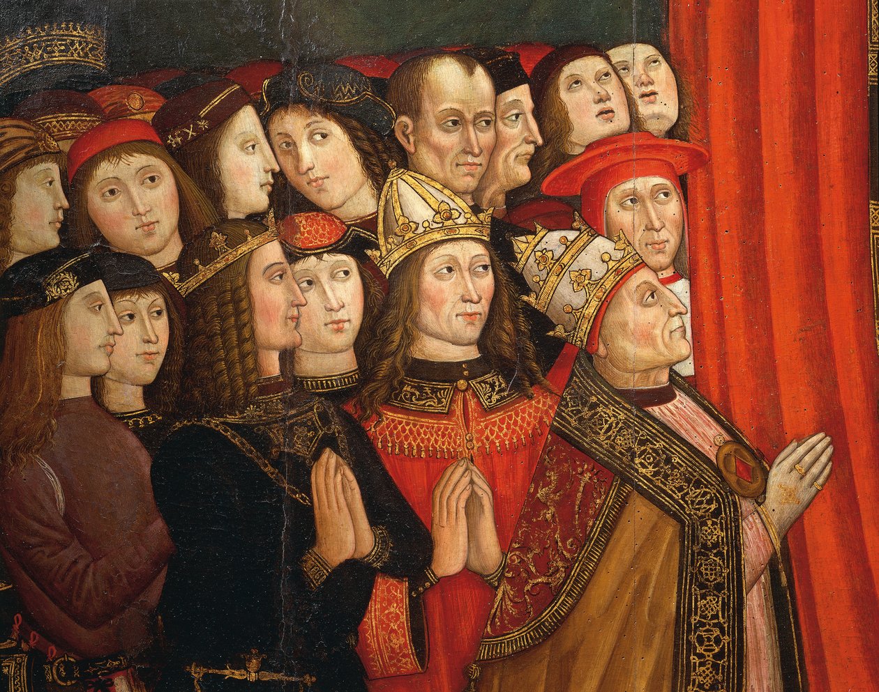 Részlet az Ajánlott Madonnáról (tempera a panelen) alkotó: Cola da and Roma Giovanni Anotnio da Orte