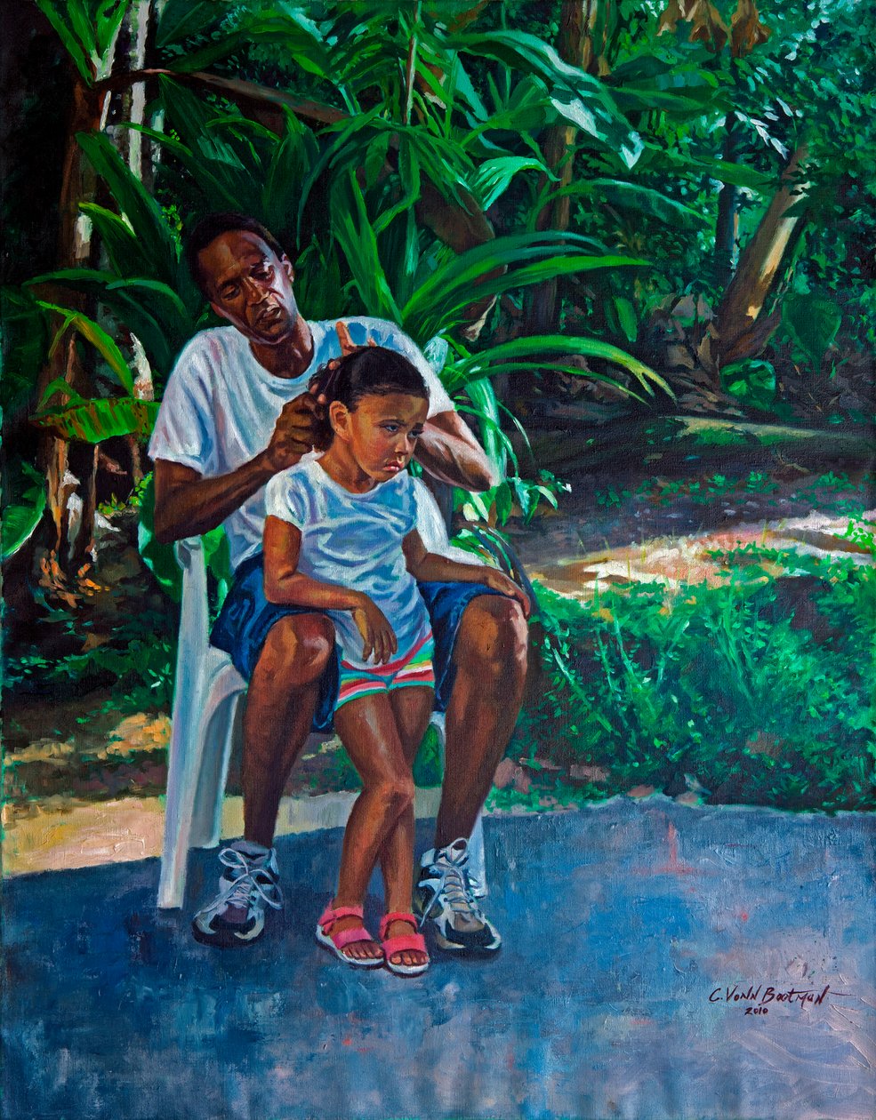 Nagyapa és gyermeke, 2010 (olaj, vászon) alkotó: Colin Bootman