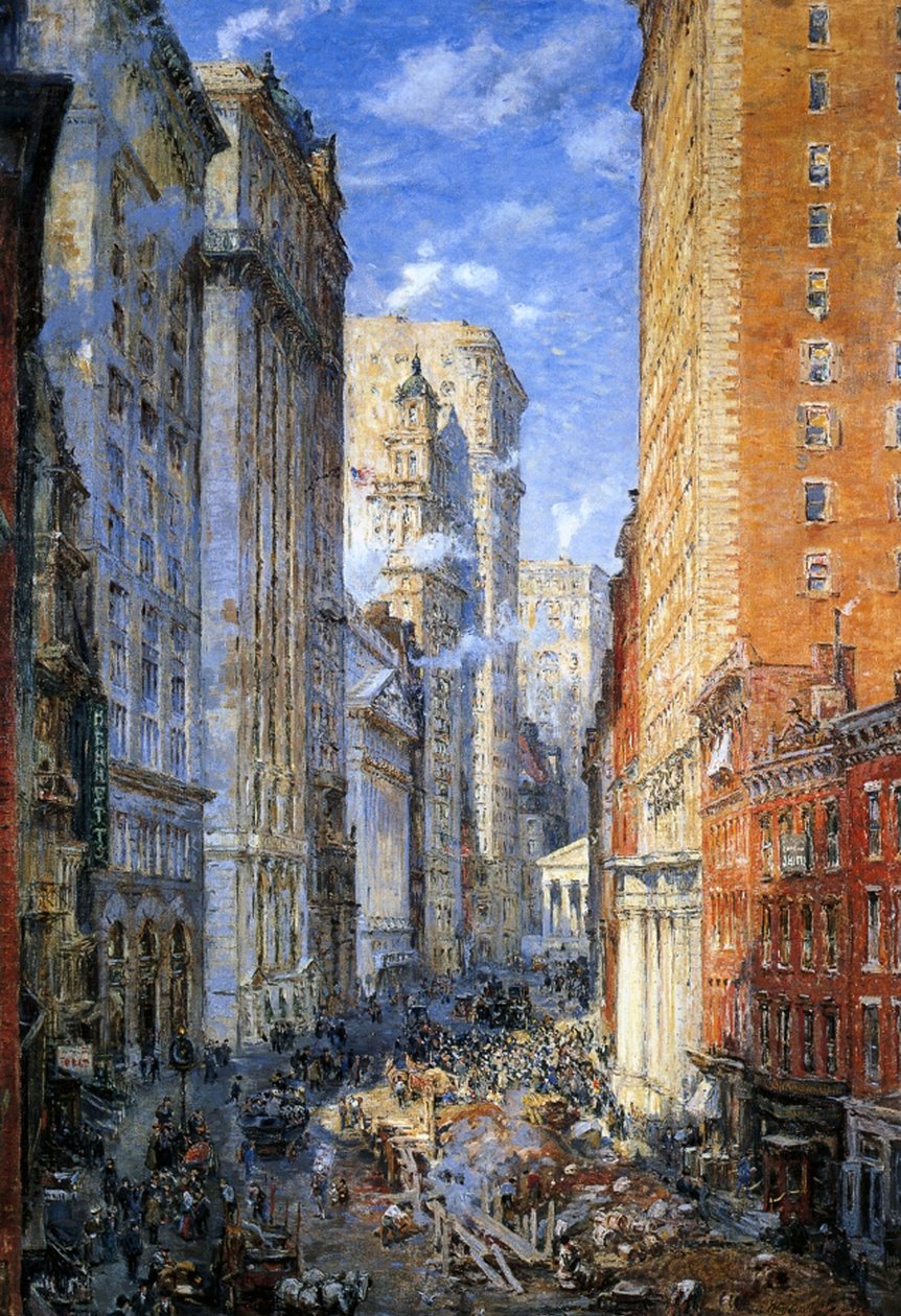 Broad Street, New York, 1904 körül alkotó: Colin Campbell Cooper