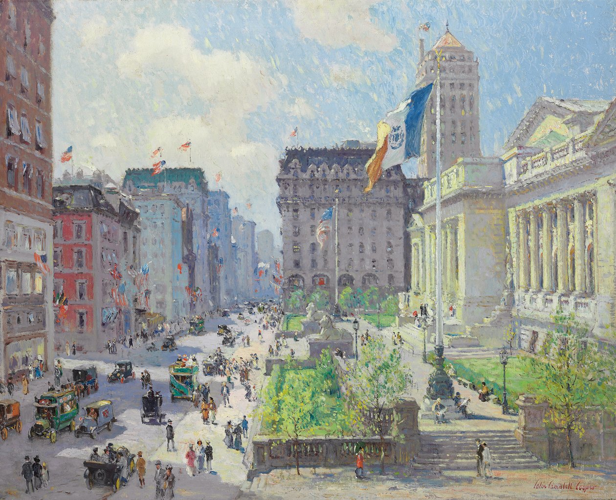 New York Public Library (olaj, vászon) alkotó: Colin Campbell Cooper
