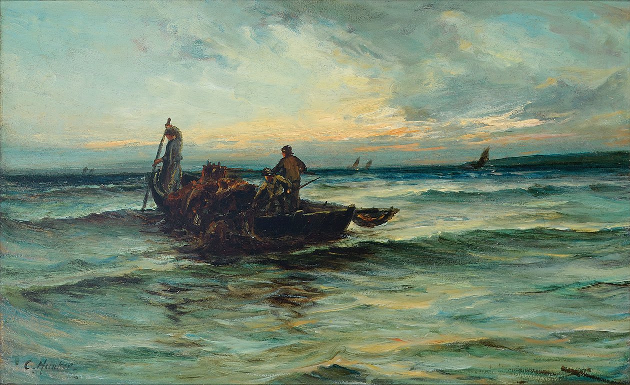Hálók behúzása naplementekor alkotó: Colin Hunter