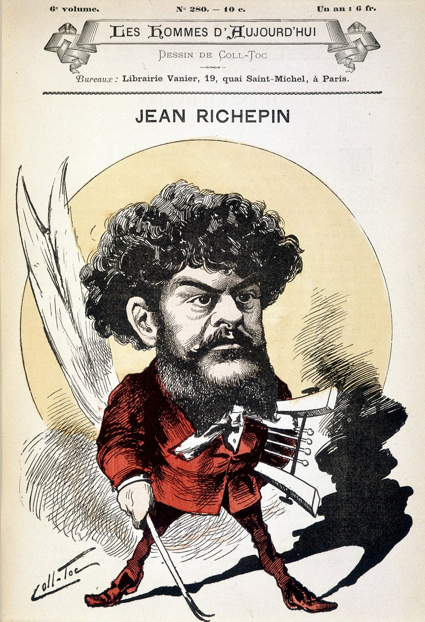 Jean Richepin (1849-1926) francia író rajzfilmje. alkotó: Coll Toc