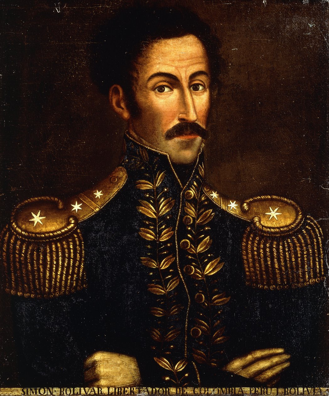 Simon Bolivar portréja; Simon Bolivar portréja, kb. 1925 alkotó: Colombian School