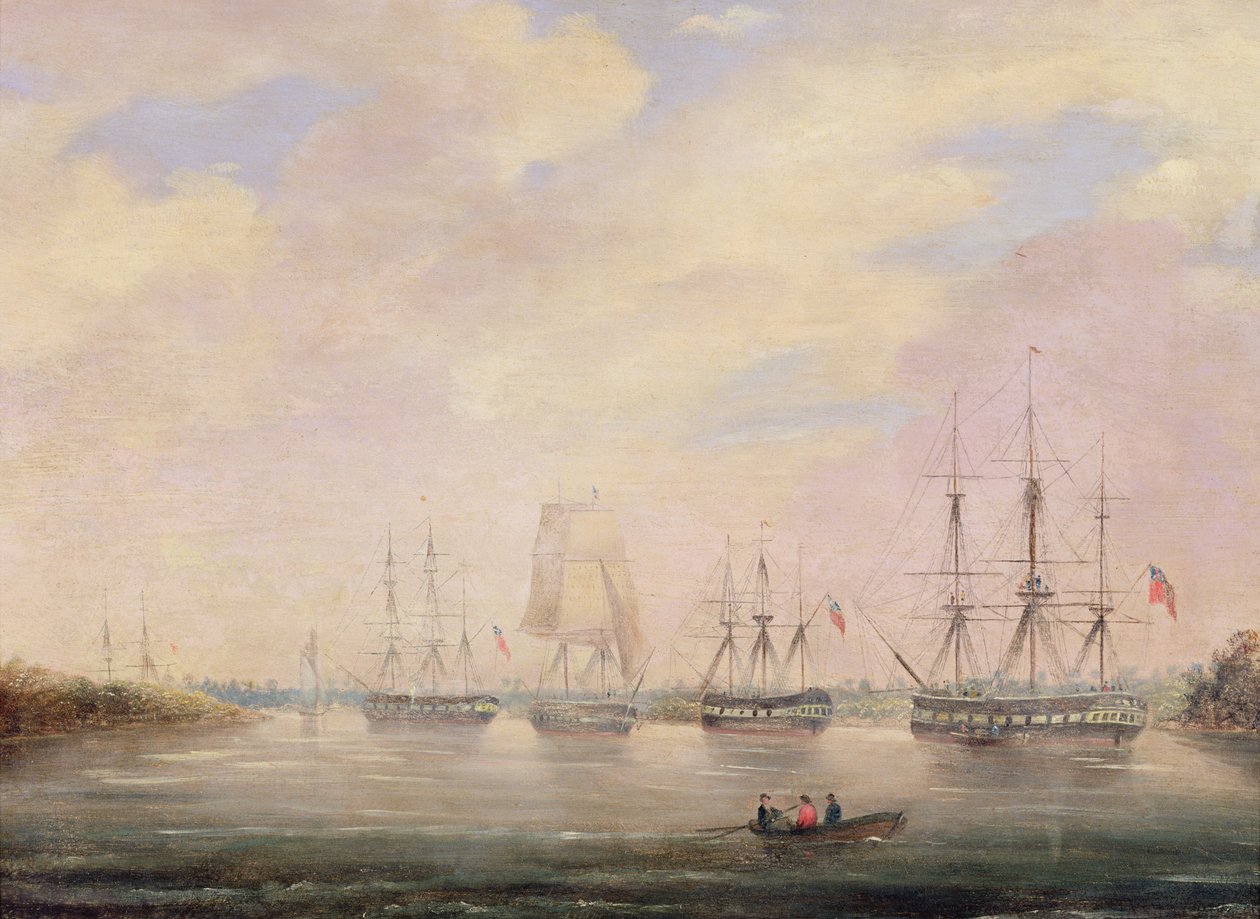 Kilátás Port Adelaide-re, Dél-Ausztrália (akvarell) alkotó: Colonel William Light