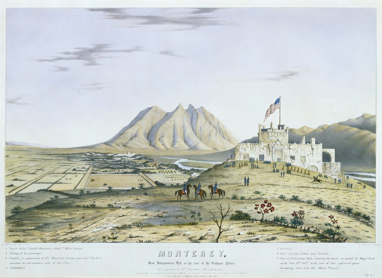 Monterey, a Függetlenség-hegyről, a püspöki palota hátsó részében. Ahogy az szeptember 23-án megjelent alkotó: Colonel Daniel (after) Whiting Powers