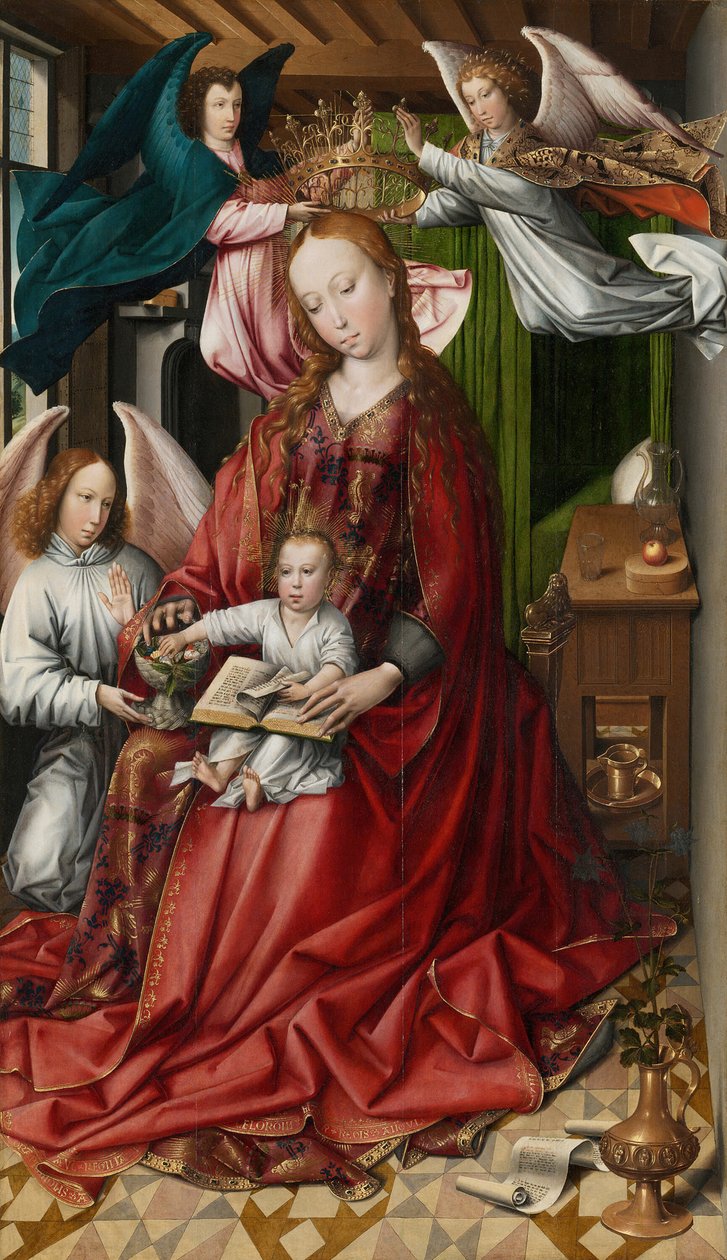Angyalok által koronázott szűz és gyermek, 149095. alkotó: Colyn de Coter