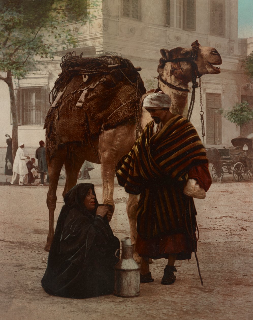 Egy beduin és felesége a piacon alkotó: Company Photoglob