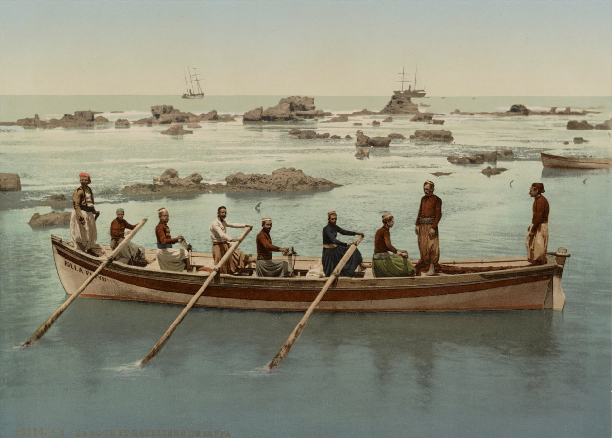 Hajósok, Jaffa, Izrael, 1890-1906 körül (fényképnyomat) alkotó: Company Photoglob