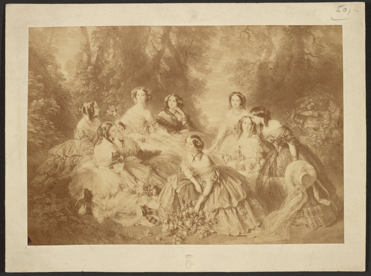 "Eugénia császárné körülvéve udvarhölgyeivel" Franz Xaver Winterhalter alkotása alkotó: Comte Olympe Aguado