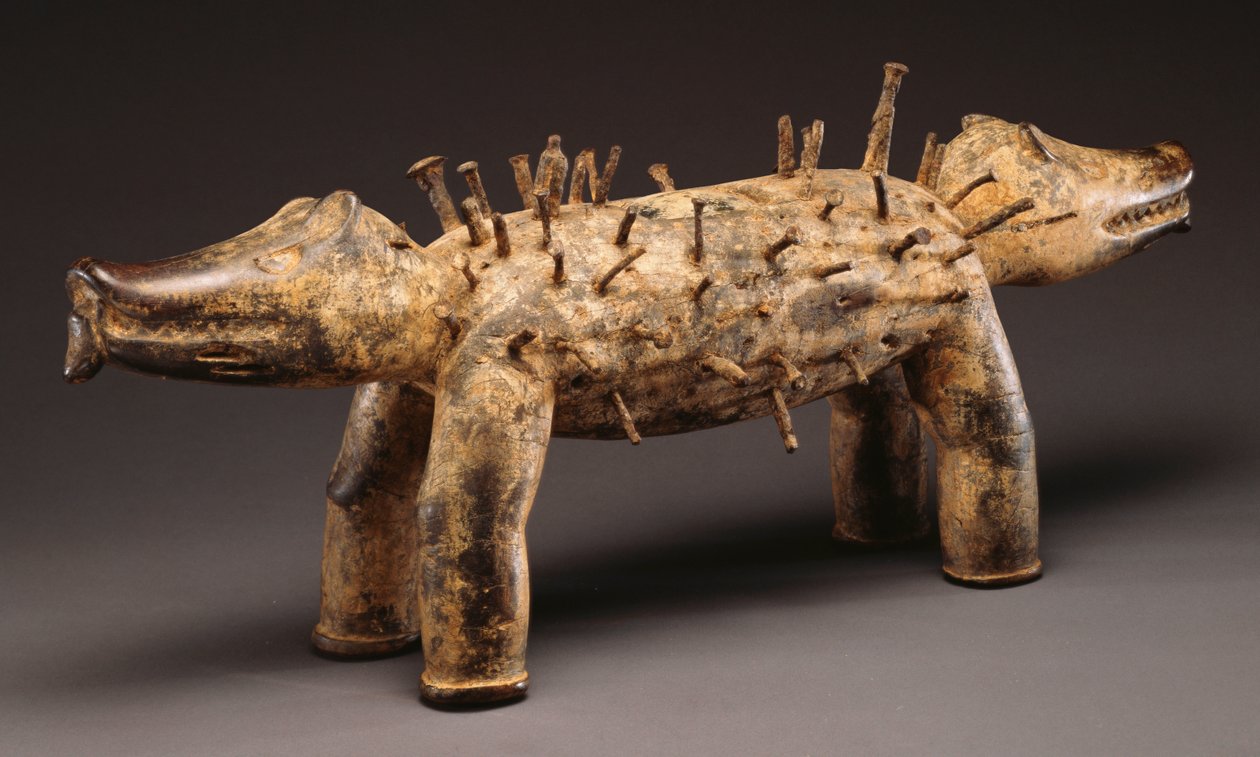 Kongo erőkutya figura (fa, szögek) alkotó: Congolese Congolese