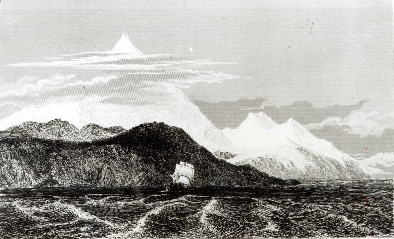 Sarmiento-hegy, Thomas Landseer (1795-1880) metszete alkotó: Conrad Martens
