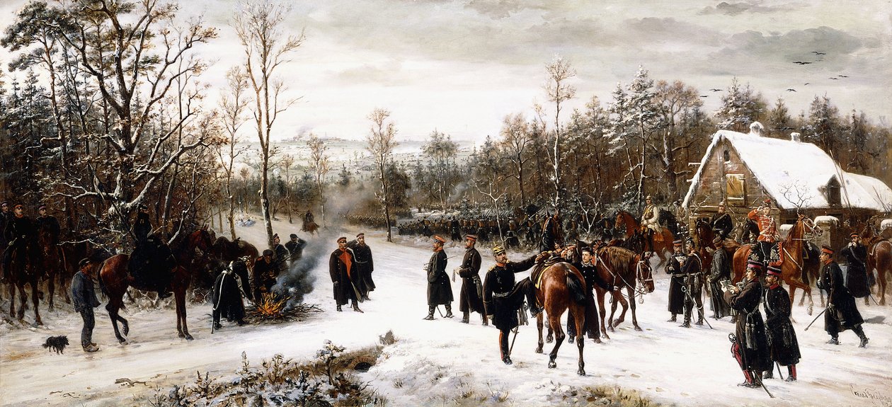 Frederick Károly herceg érkezése a vionville-i csatamezőre, 1876 alkotó: Conrad Freyberg