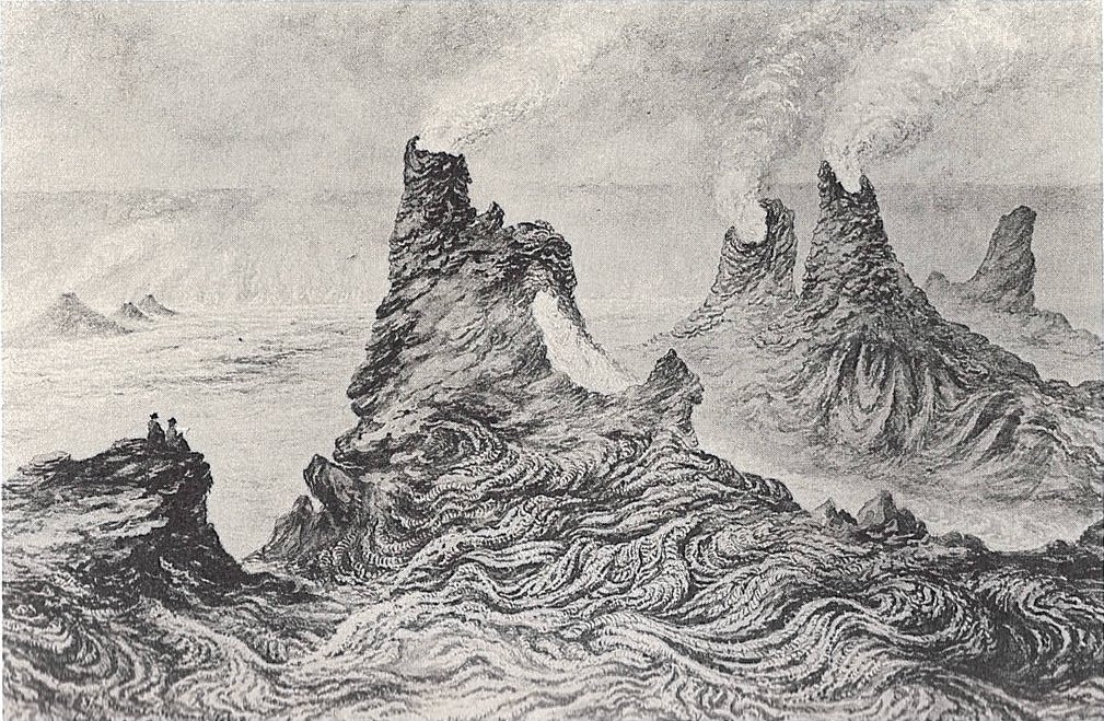 Kilauea ideiglenes kéményei és tűzszökőkútjai alkotó: Constance Gordon Cumming