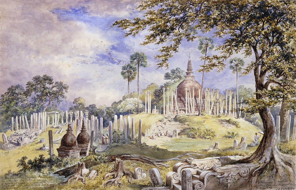 A Thuparama Dagoba Anuradhapurában, Srí Lankán, 1873 alkotó: Constance Frederica Gordon Cumming