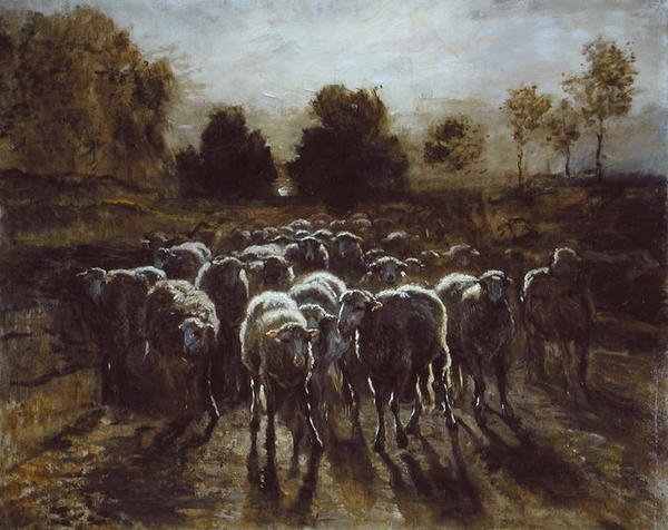 Birkanyáj, avagy A nyáj visszatérése (olaj, vászon) alkotó: Constant Emile Troyon