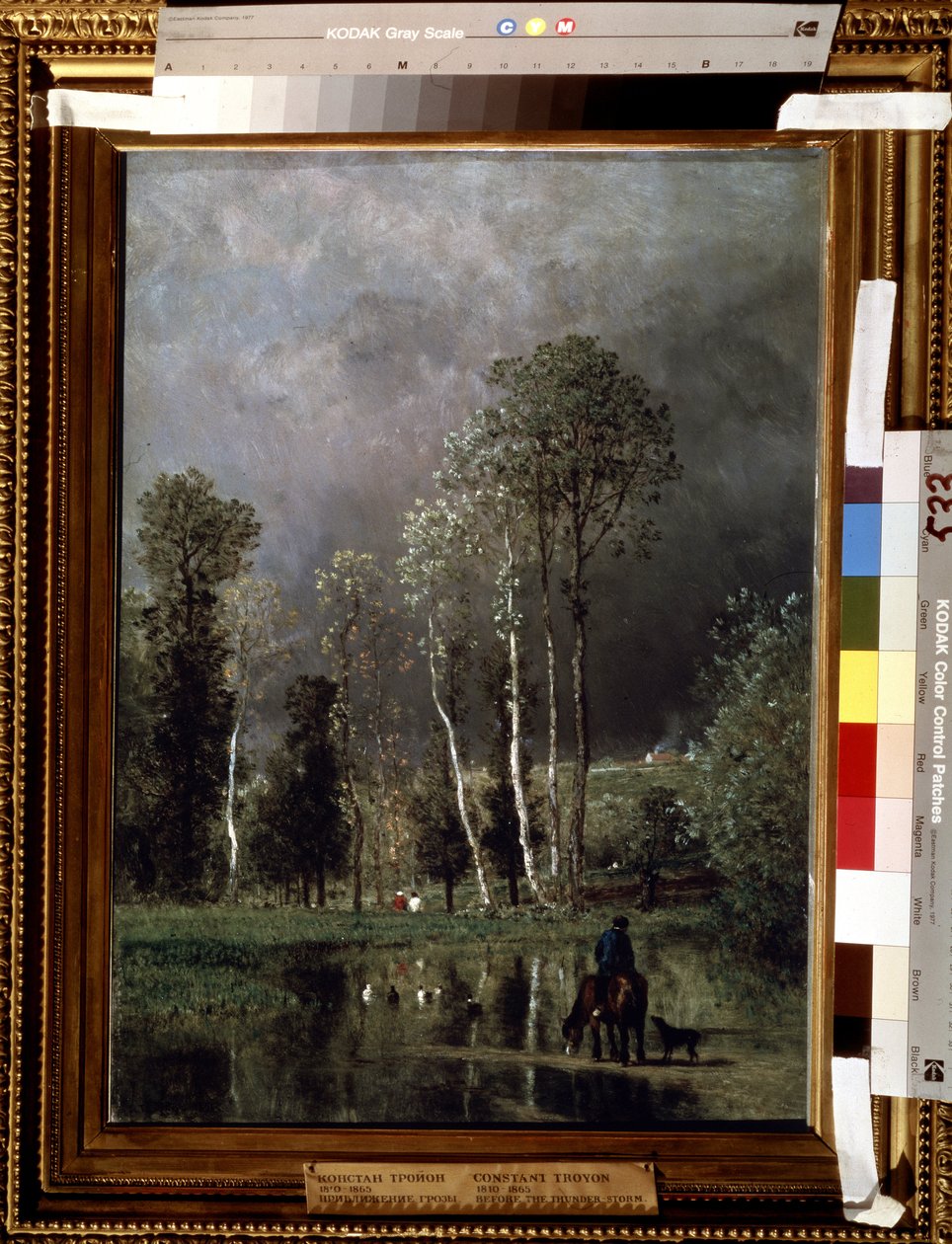 Előrehaladó vihar. Constant Troyon (1810-1865) festménye. Olaj, fa, 53 x 38,5 cm alkotó: Constant Emile Troyon