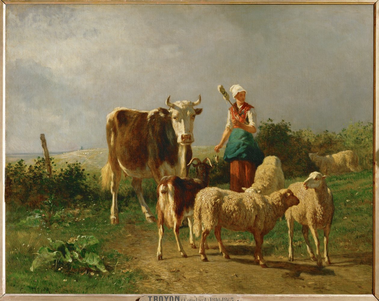 Le petit troupeau - a kis csorda ... alkotó: Constant-Emile Troyon