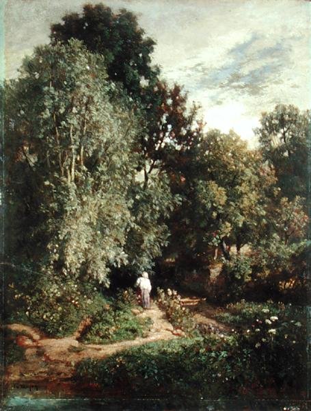 Út egy kis erdőben, 1860-as évek eleje (olaj, vászon) alkotó: Constant Emile Troyon