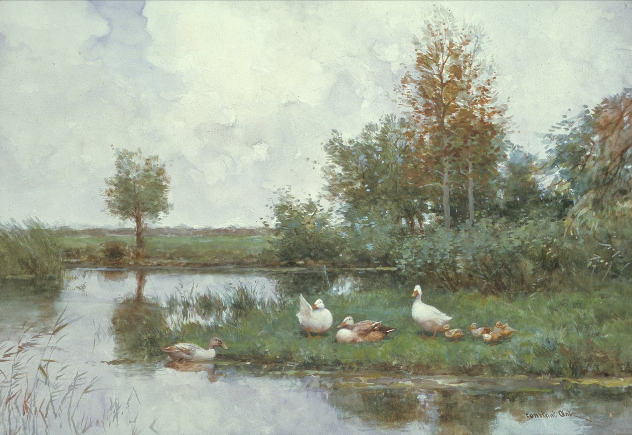 Kacsák a folyóban (olaj, vászon) alkotó: Constant Artz
