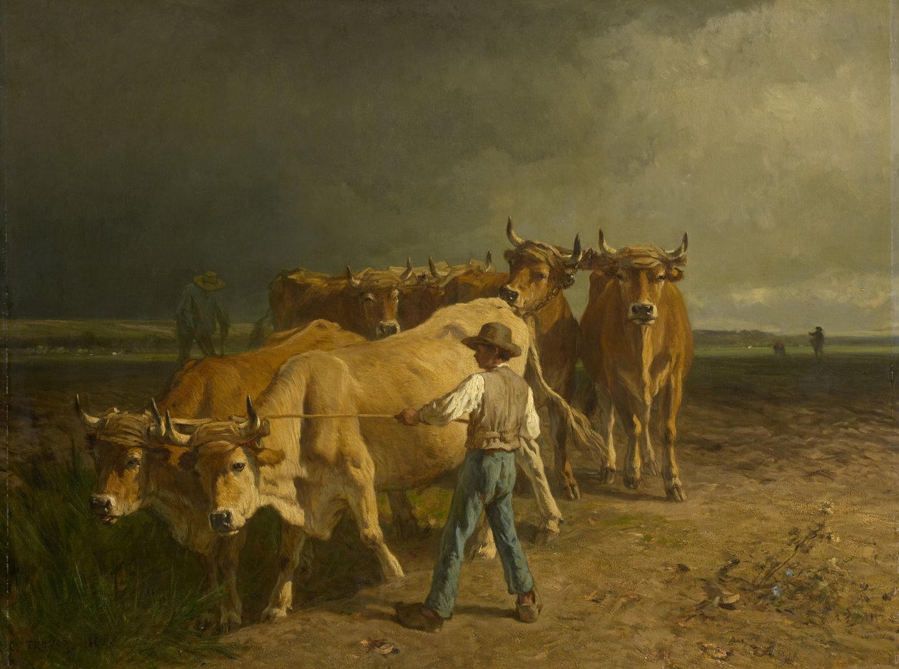 Ökörszántás, 1860 alkotó: Constant Emile Troyon