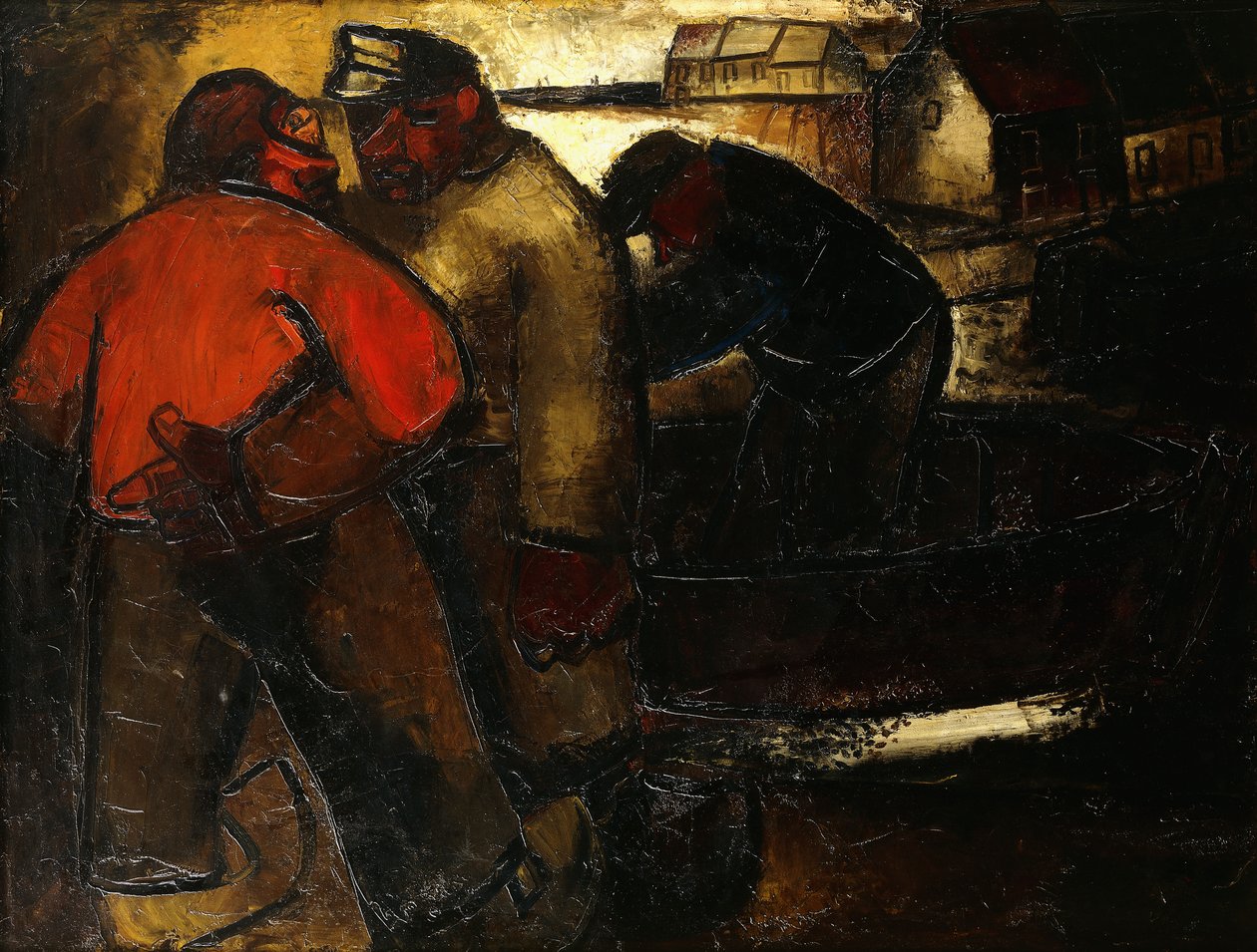 halászok; A halászok – De Vissers (recto), 1923-24 körül (olaj, vászon) alkotó: Constant Permeke