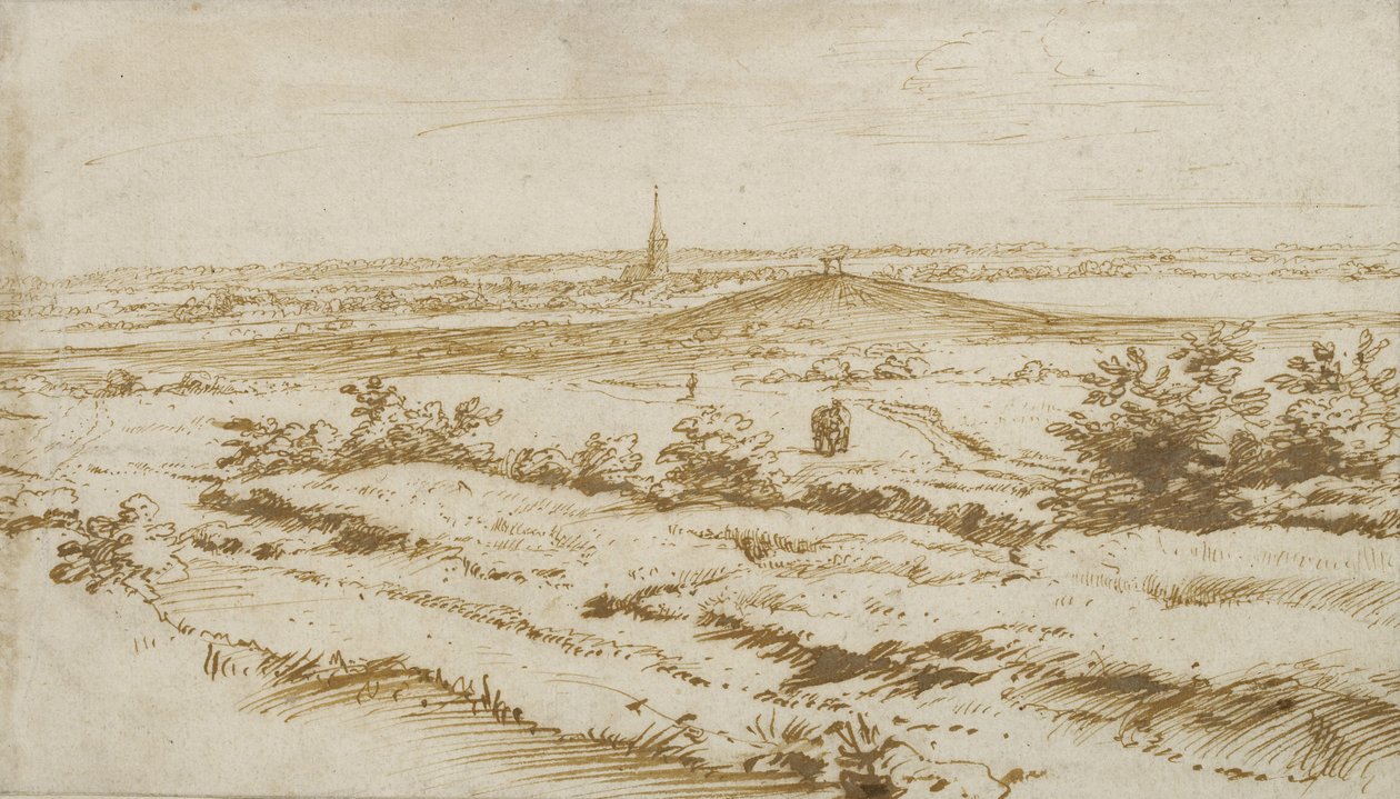 Táj Appeldoorn közelében, 1680 (toll és barna tinta) alkotó: Constantijn the Younger Huygens