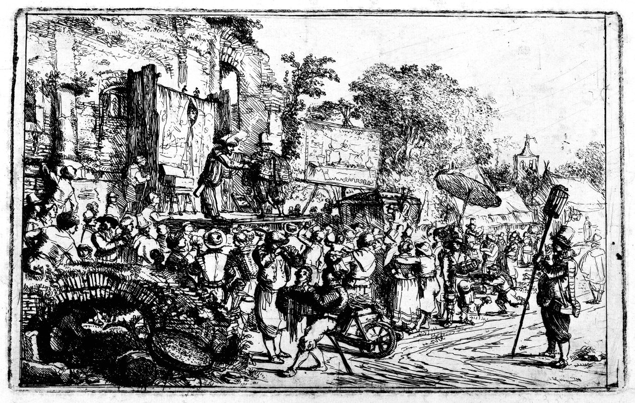 Vidéki vásár két sarlatánnal, 1640-80 körül alkotó: Constantin Daniel van Renesse