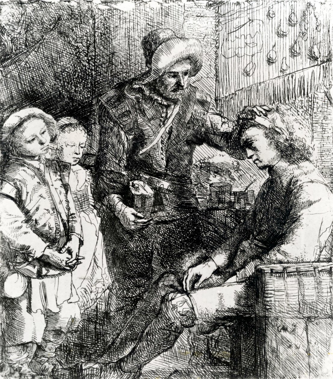 Orvos és beteg, 1651 alkotó: Constantin Daniel van Renesse