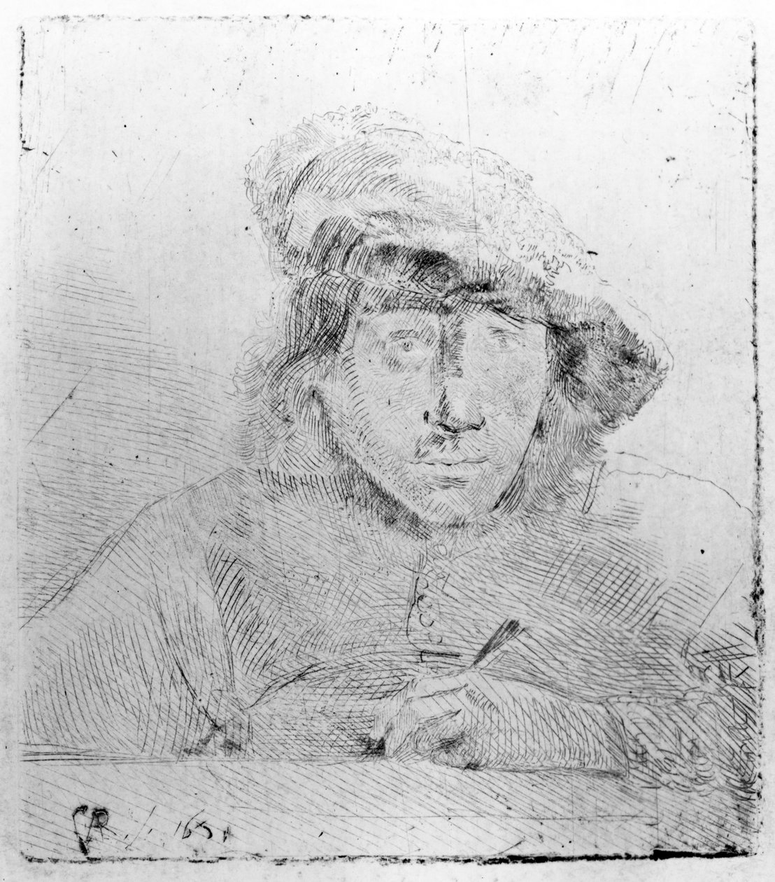Önarckép, 1651 (szárazhegyű rézkarc) alkotó: Constantin Daniel van Renesse