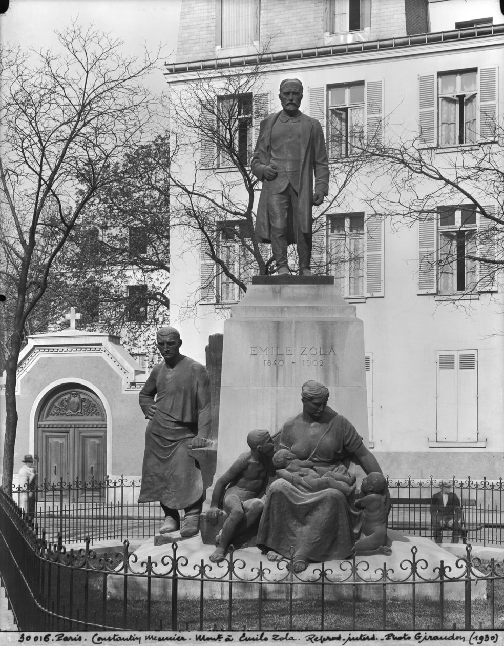 Emile Zola emlékműve, Emile Zola sugárút, Párizs, 1902-2009 körül (bronz) alkotó: Constantin Emile Meunier