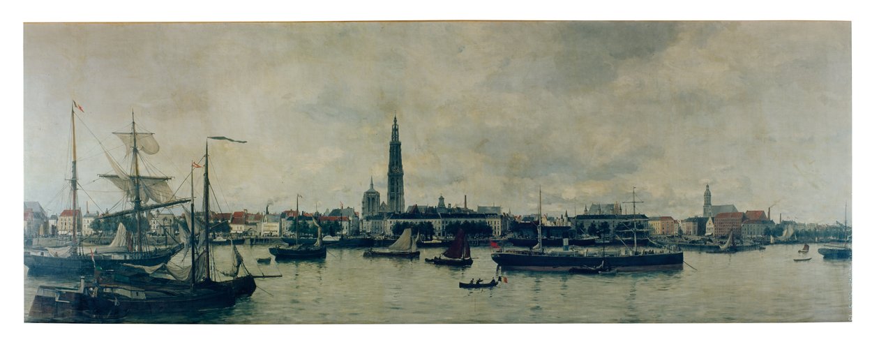 Az antwerpeni vízpart (olaj, vászon) alkotó: Constantin Emile Meunier