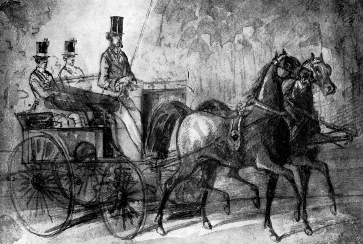 Egy Dandy Driving, 19. század, 1930 alkotó: Constantin Guys