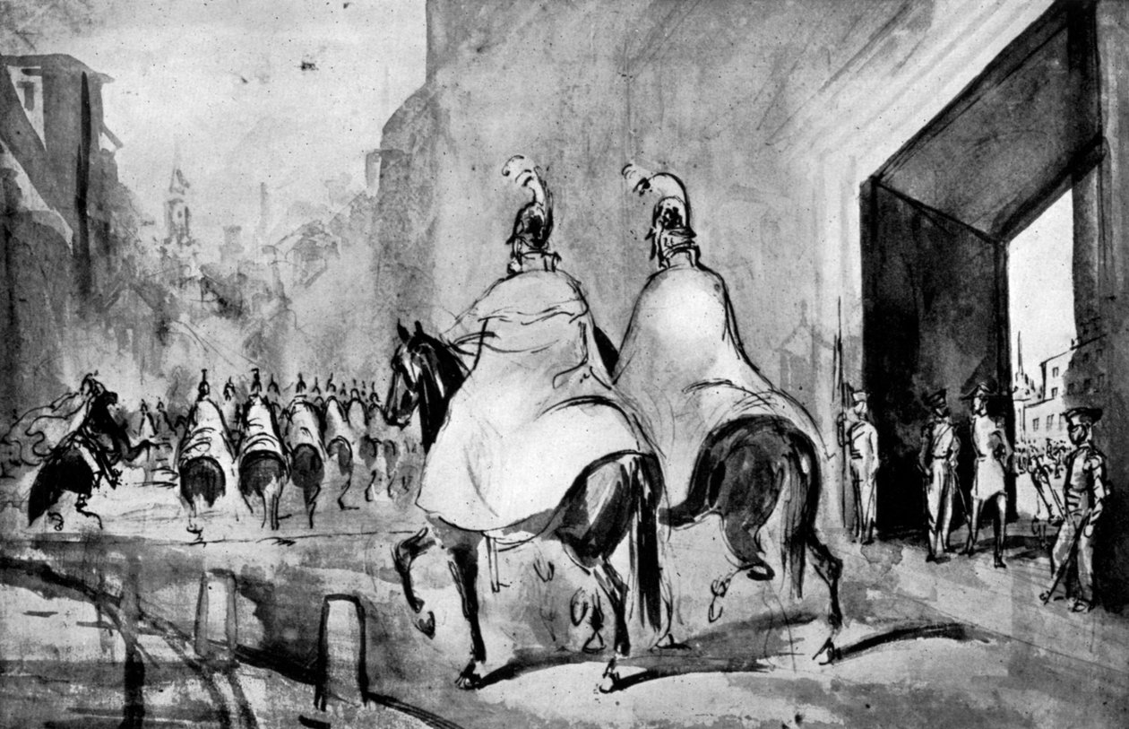 Cuirassiers, 19. század, 1930 alkotó: Constantin Guys