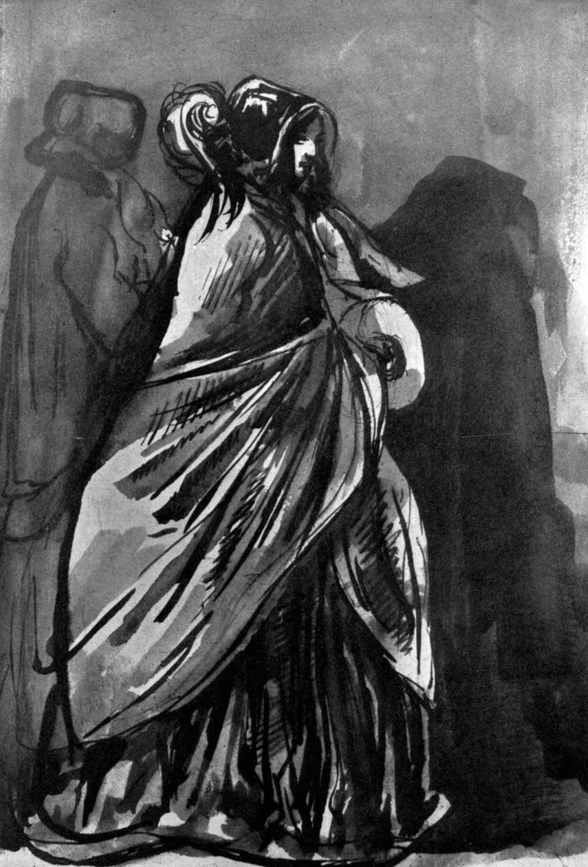 La Dame Au Chale, 19. század, 1930. alkotó: Constantin Guys
