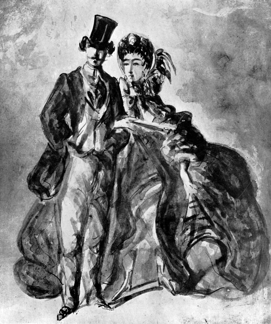 Férfi és nő, 19. század, 1930. alkotó: Constantin Guys