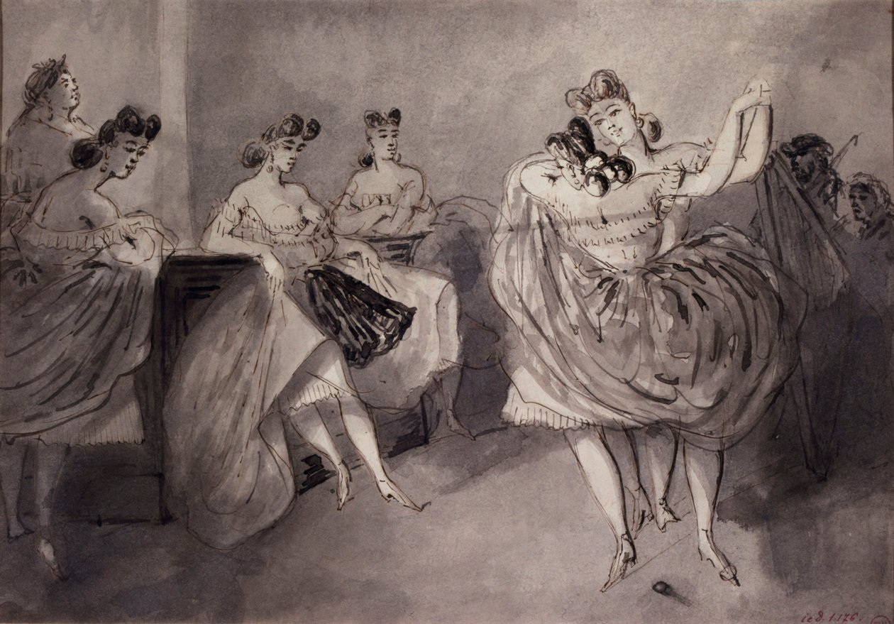 Táncjelenet egy bordélyházban, 1865 körül alkotó: Constantin Guys