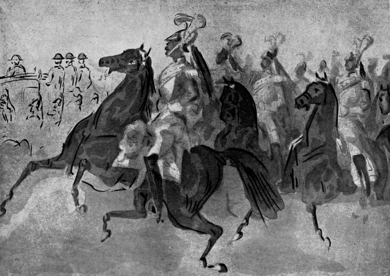 A Cuirassiers kísérete, 19. század, 1930. alkotó: Constantin Guys