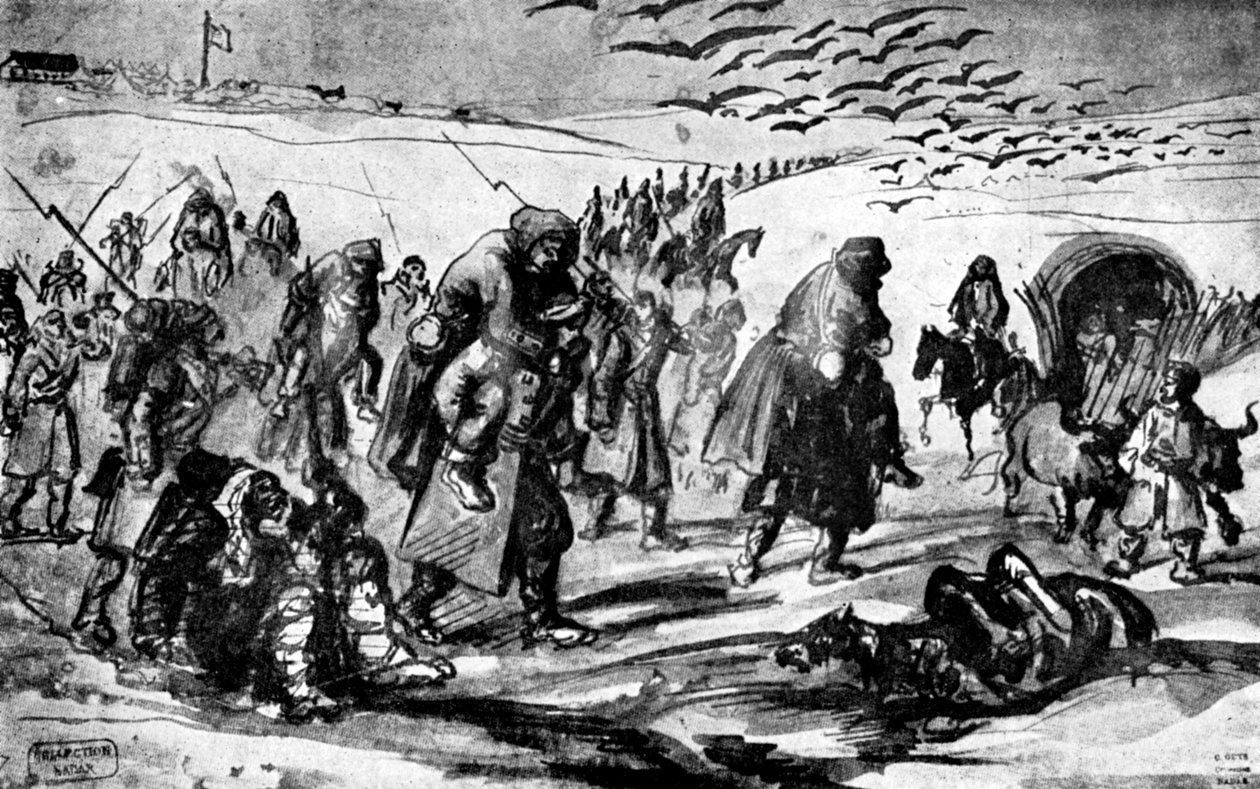 A visszavonulás, krími háború, 19. század, 1930. alkotó: Constantin Guys