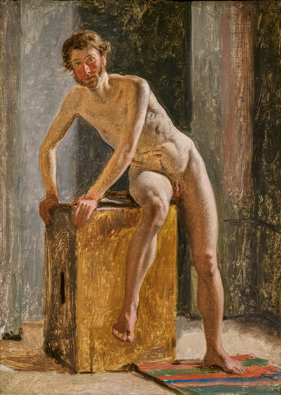 Férfi modell Eckersberg műtermében alkotó: Constantin Hansen