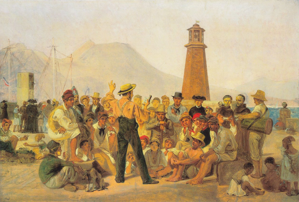 Az "Orlando Furioso" szavalója a nápolyi Molo színházban alkotó: Constantin Hansen