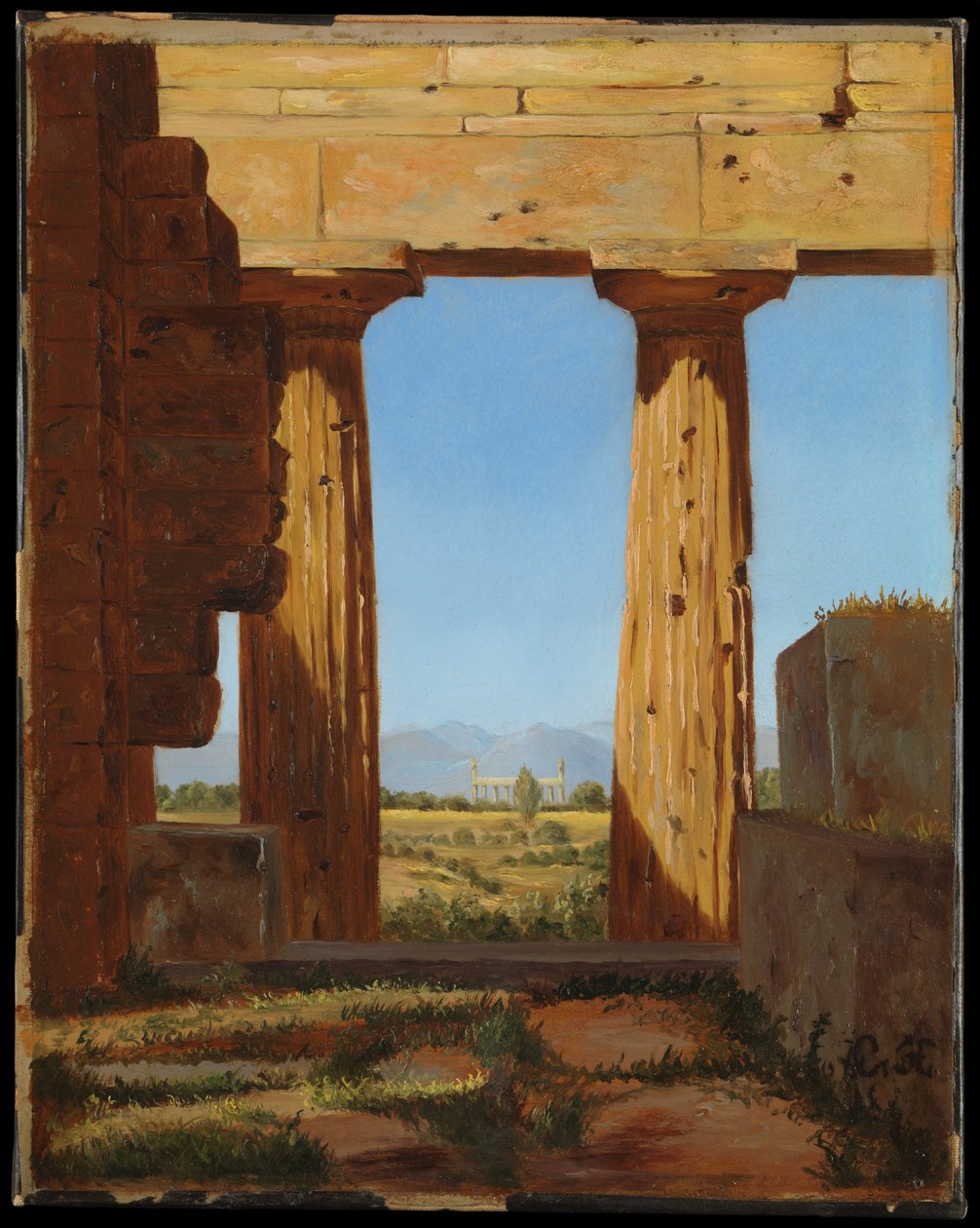A paestumi Neptunusz-templom oszlopai alkotó: Constantin Hansen