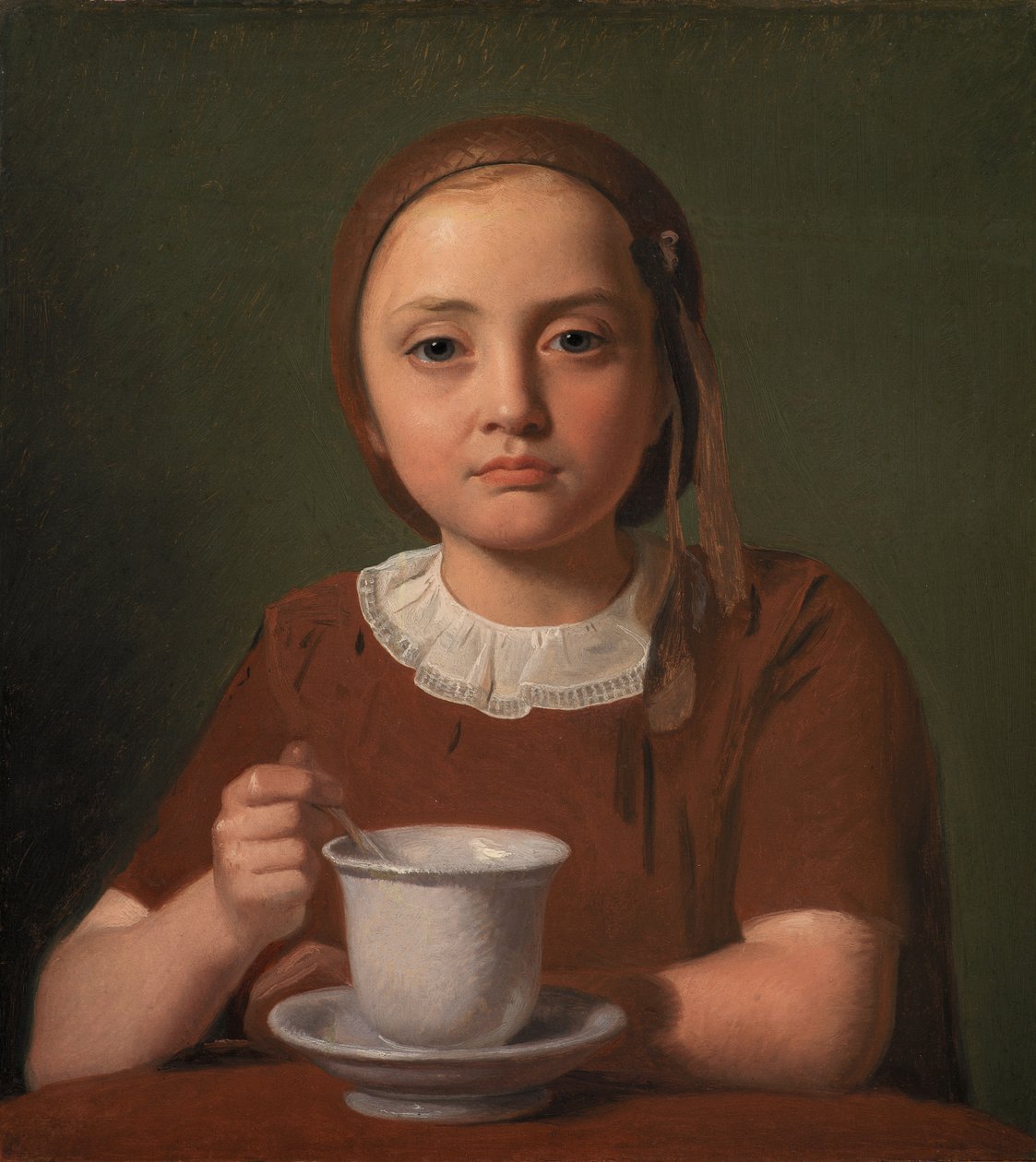 Dán:  Købke, med en kop foran sig Portrait of a Little Girl, Elise Købke, with a Cup front of her alkotó: Constantin Hansen
