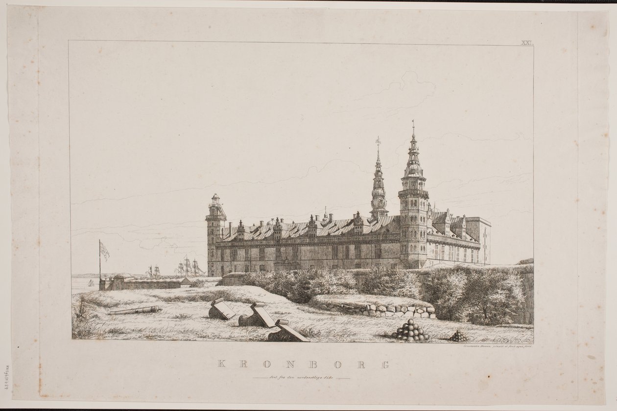 Dán: Kronborg az északnyugati oldalról nézve alkotó: Constantin Hansen