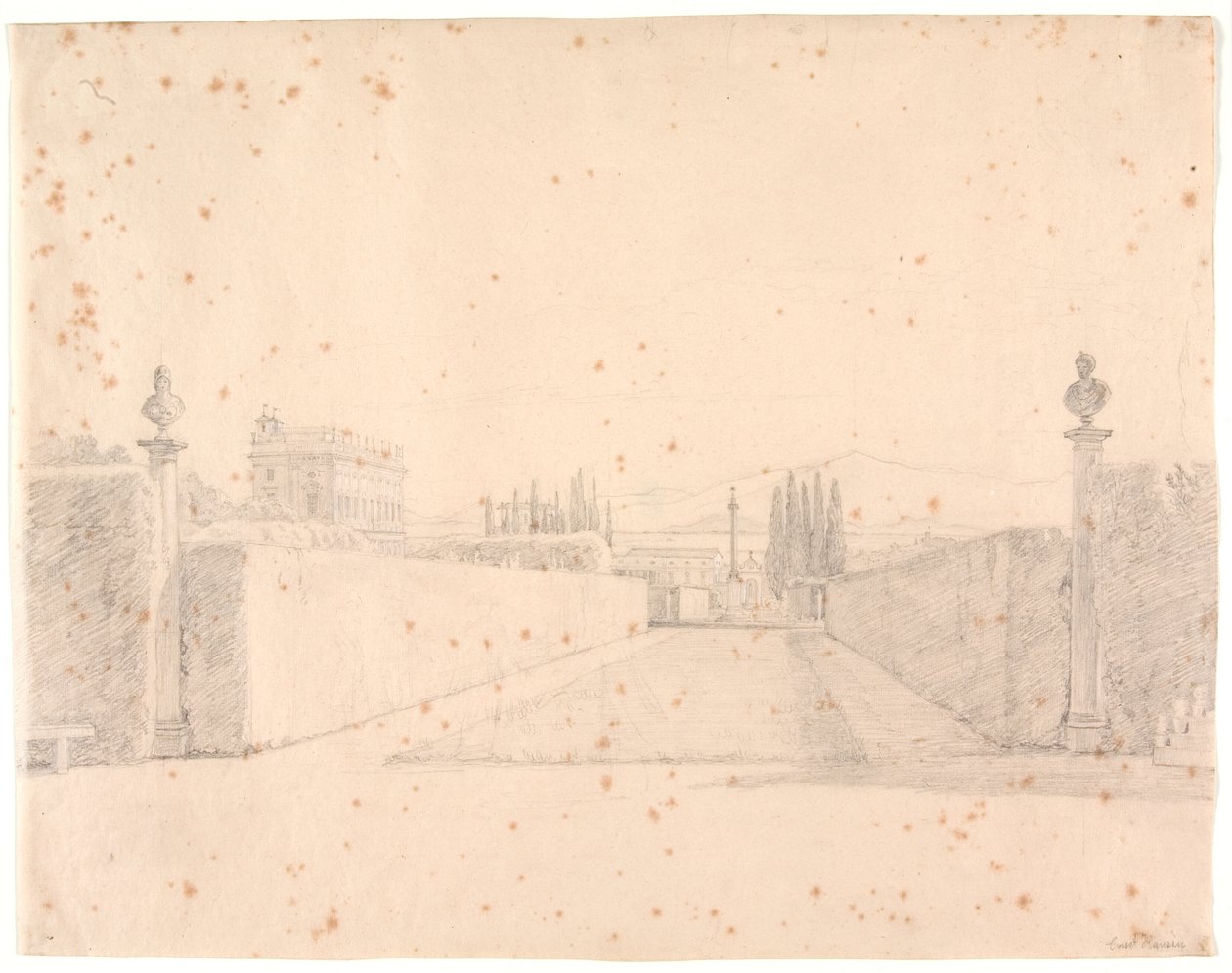 Az Albani-villa kertjeiben alkotó: Constantin Hansen