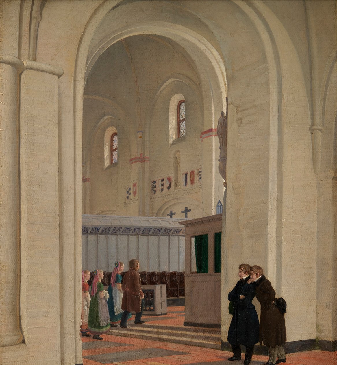 A ringstedi St Bendt templom belseje, 1829 alkotó: Constantin Hansen