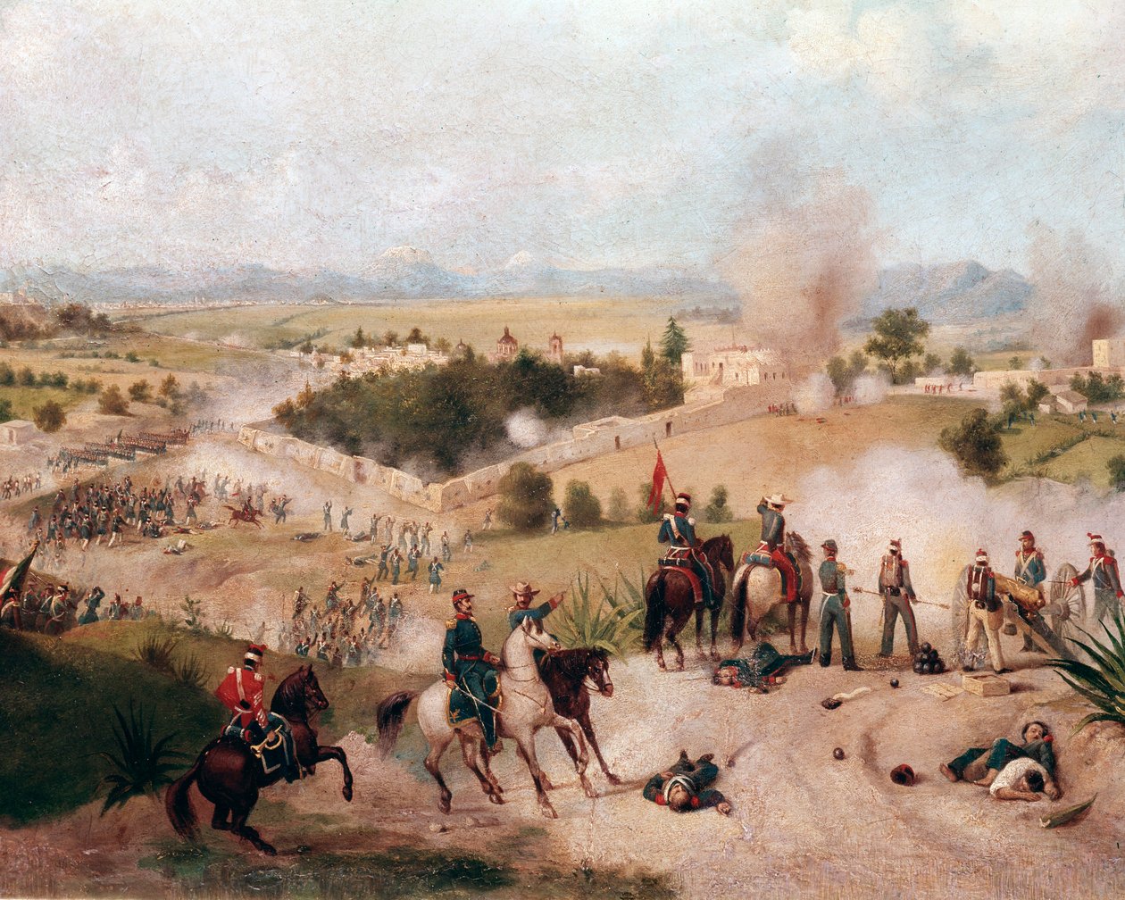 Amerikai-mexikói háború: a Molino del Rey-i csata képe 1847.09.08-án - (Mexikói-amerikai háború, a Molino del Rey-i csata képe) Constantino Escalante (1836-1868) részletfestménye alkotó: Constantino Escalante