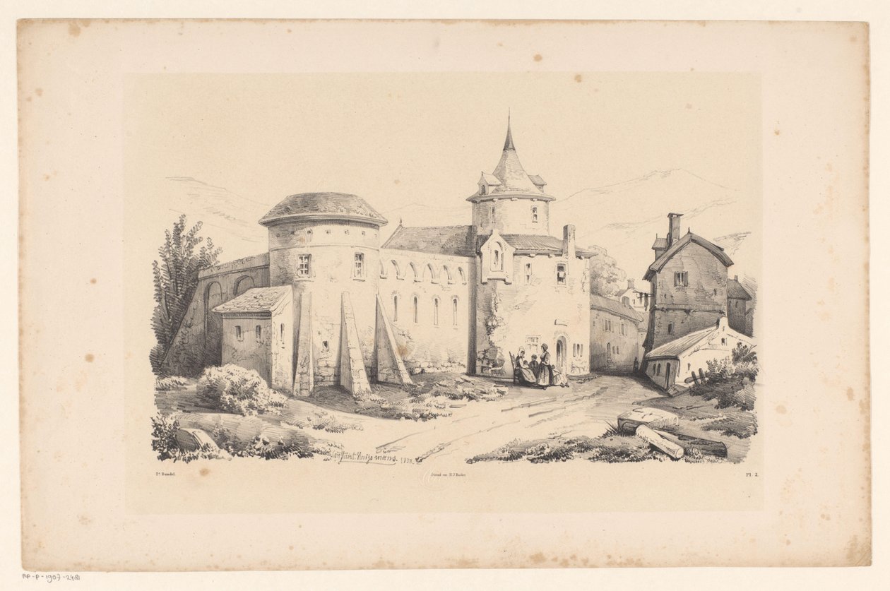 Erőd a faluban A táj (sorozat címe) alkotó: Constantinus Cornelis Huysmans