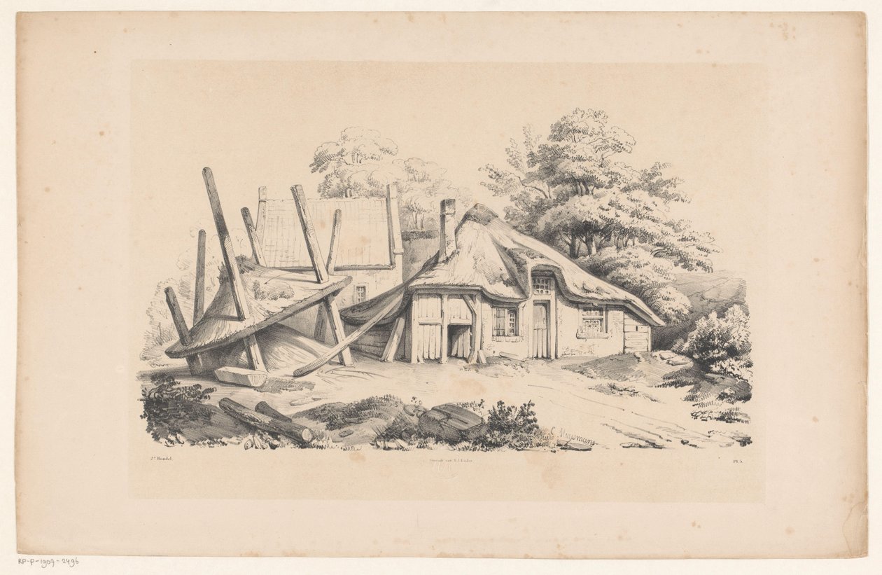 Leromlott farm A táj (sorozat címe) alkotó: Constantinus Cornelis Huysmans